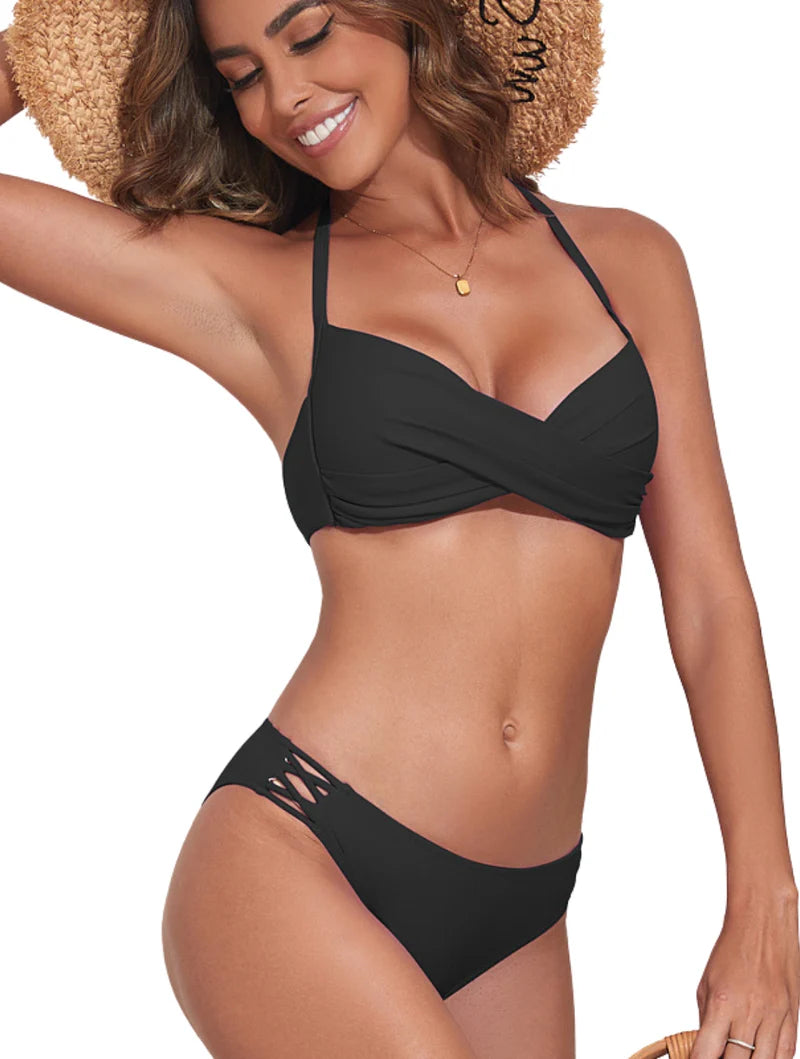 Twist &amp; Lift Halter Bikini Set