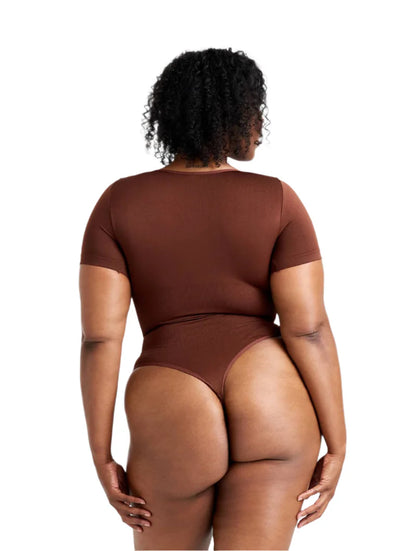 Plunge Shapewear Thong Bodysuit
