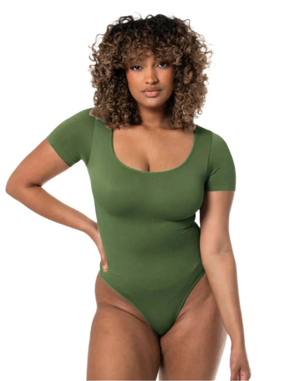 Plunge Shapewear Thong Bodysuit